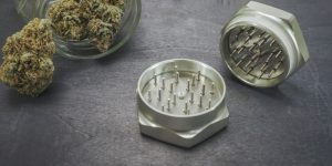 Clean weed grinder and marijuana flower