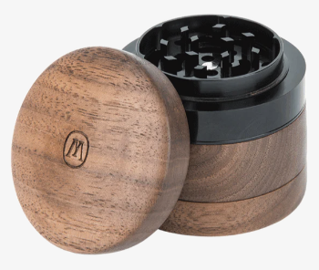 Wooden grinder opened