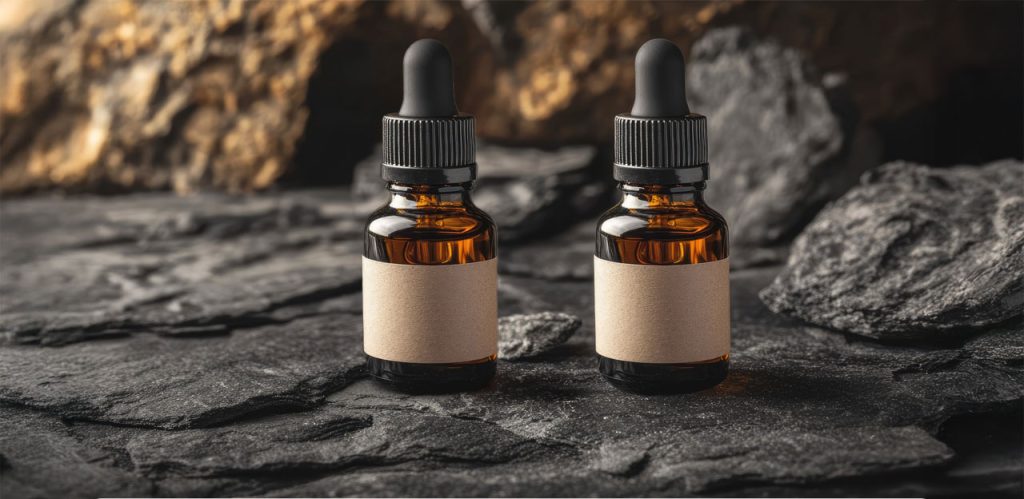 Two eye dropper bottles