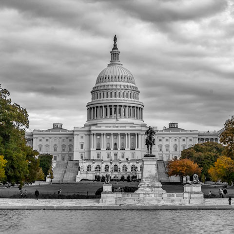 Congress building on a cloudy autumn afternoon