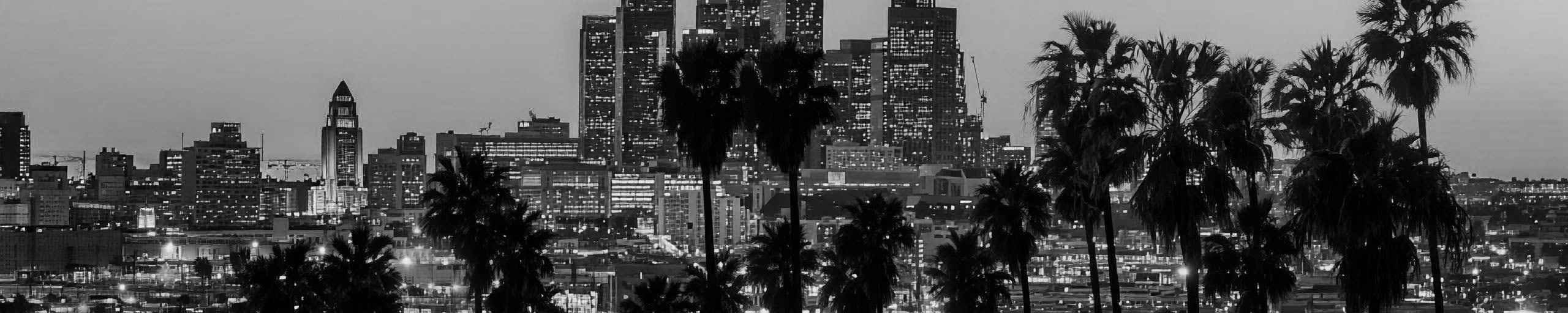 Los Angeles skyline at sunset