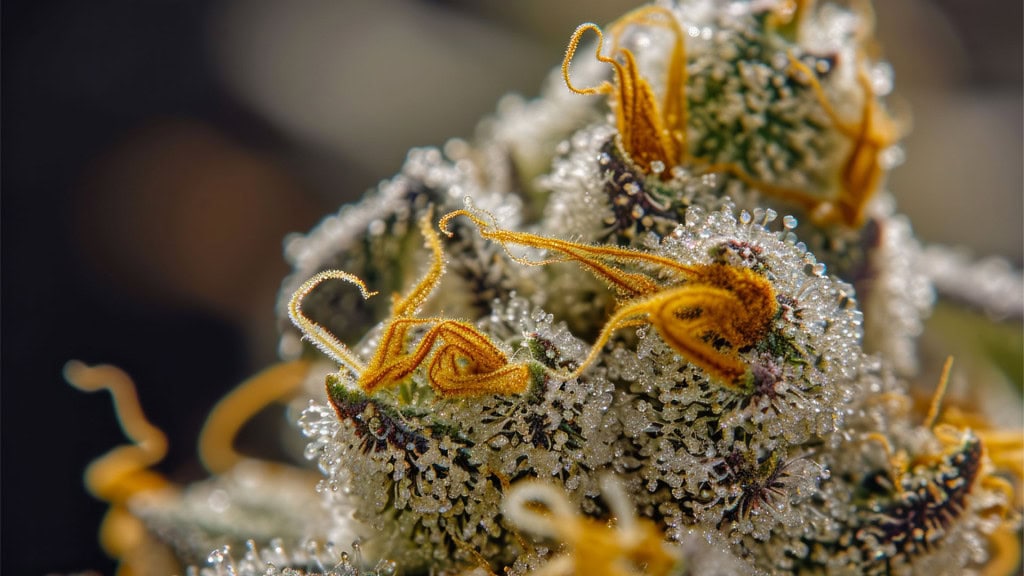 CBD triconomes close up