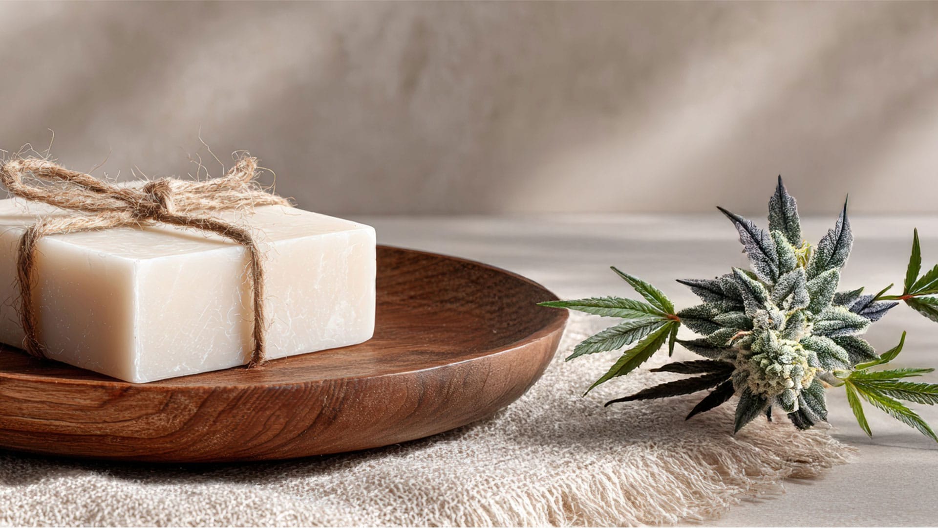 Cannabis flower beside natural wellness products representing CBD and THC cannabinoid education